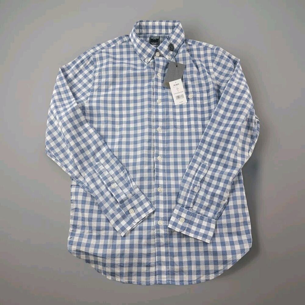 Todd Snyder NYT Oxford Blue and White Checkered Casual Button Down Shirt